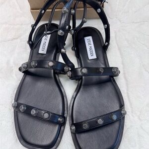 Steve Madden Black Studded Multi-Strap Sandals